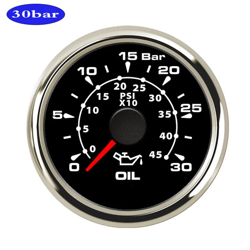 DC 12 В 52 мм " цифровой датчик давления масла индикатор 0~ 5 бар/0~ 75psi дисплей с 8 цветов подсветки - Цвет: 30 Bar
