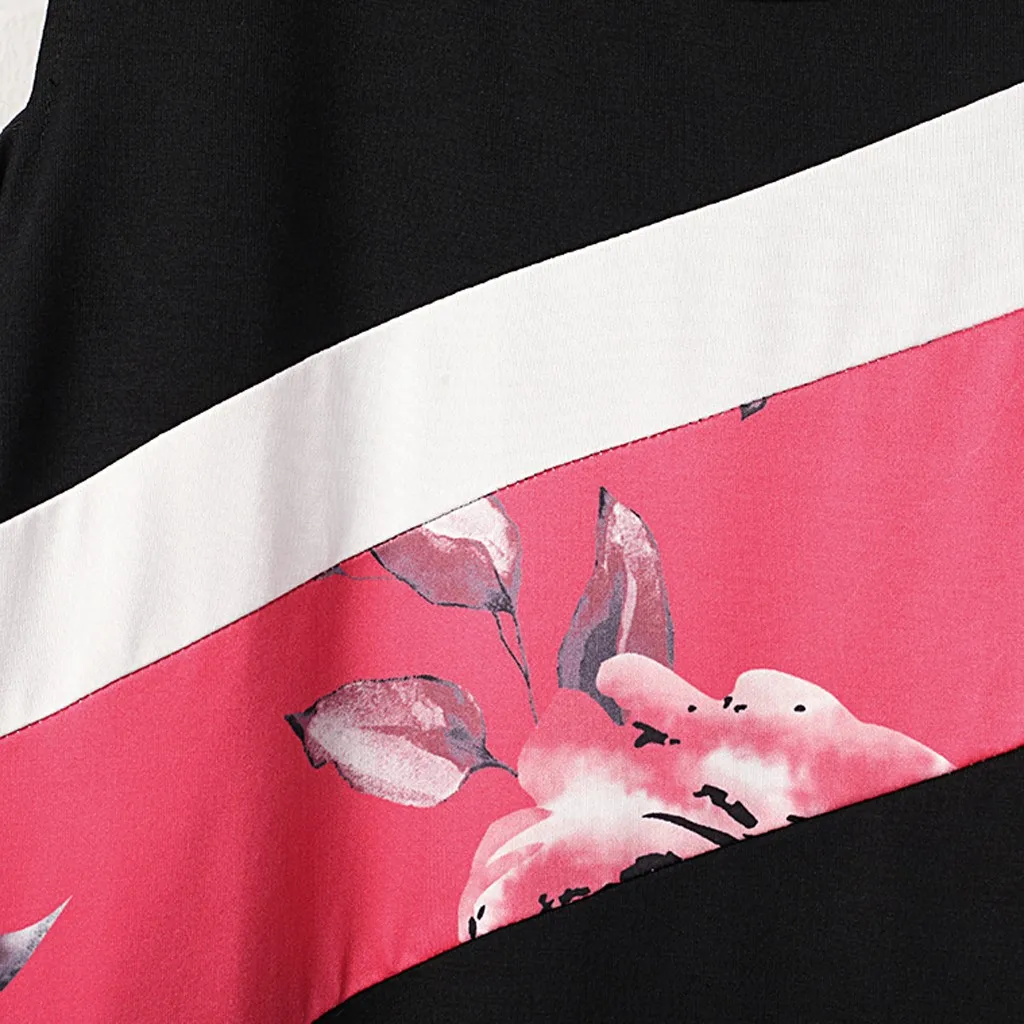 

CHAMSGEND t shirt women Polyester Top women Casual Shirt Summer Patchwork Floral Short Sleeve Shirts Tops Drop shipping CSV