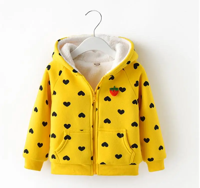 BibiCola girls warm winter coat kids casual thick velvet sports jackets for baby children clothing autumn cotton hoodies | Детская