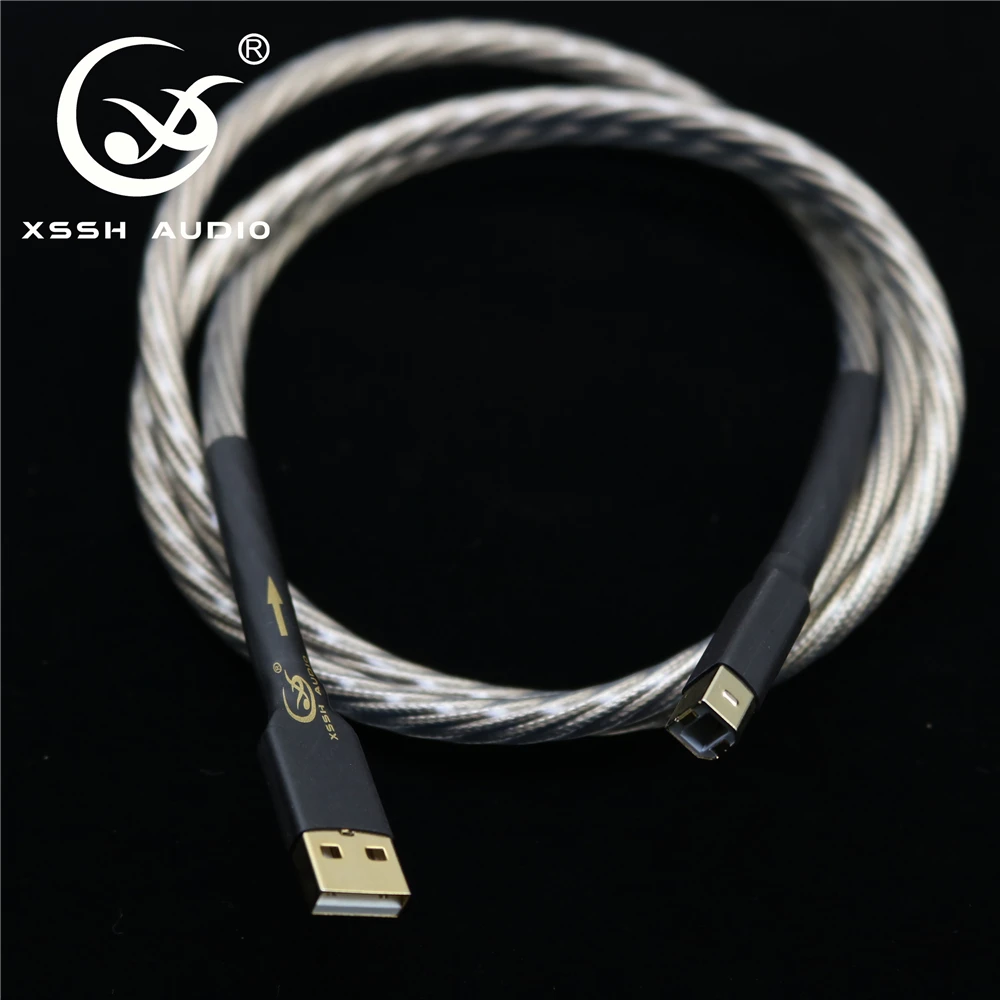 

XSSH Audio HIFI USB A-B Type 2.0 3.0 Cables OFC Pure Copper Conductor USB A to USB B DAC Audio cable Cord Wire