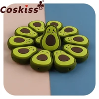 coskiss 5pcs silicone avocado beads diy baby cartoon teether shower necklace chewing pacifier dummy sensory toy accessories