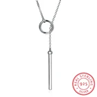 Новые поступления 925 пробы серебряные Длинные круглые ожерелья и подвески для женщин модные ювелирные изделия из стерлингового серебра