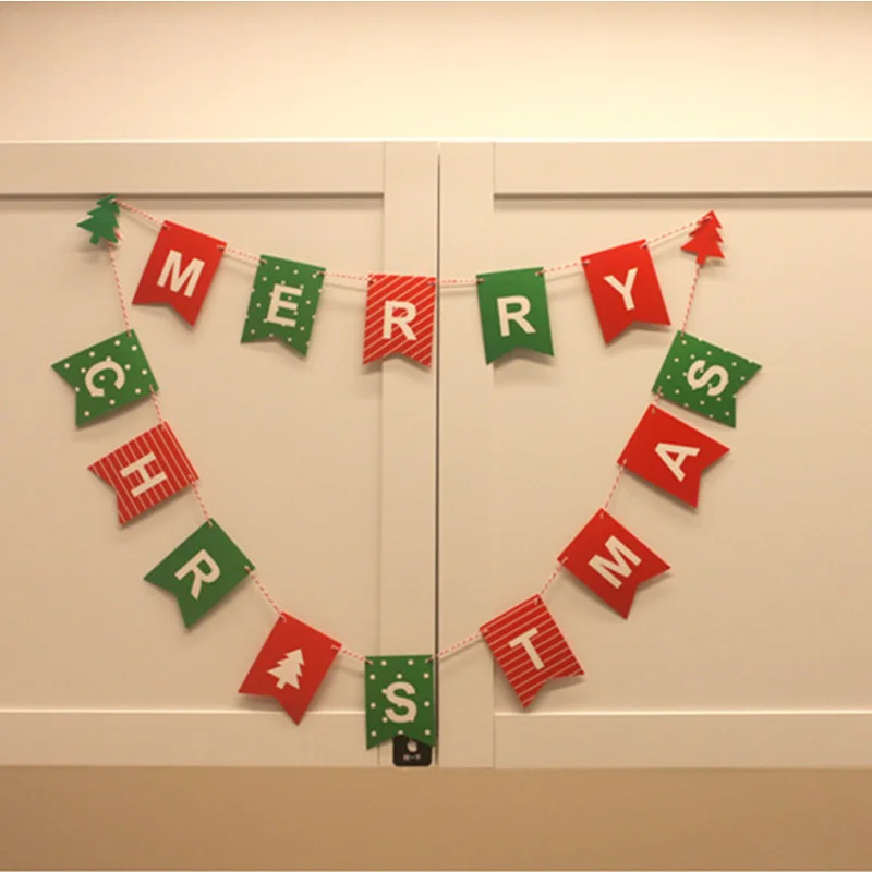 2 Искусственных Рождественских флага бумажный баннер рождественские флаги