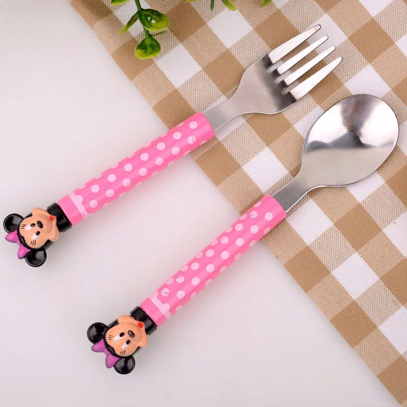 2 шт./компл. с Микки Маусом набор посуды Чай кофейные ложки половник детская Нержавеющая сталь посуда дропшиппинг x