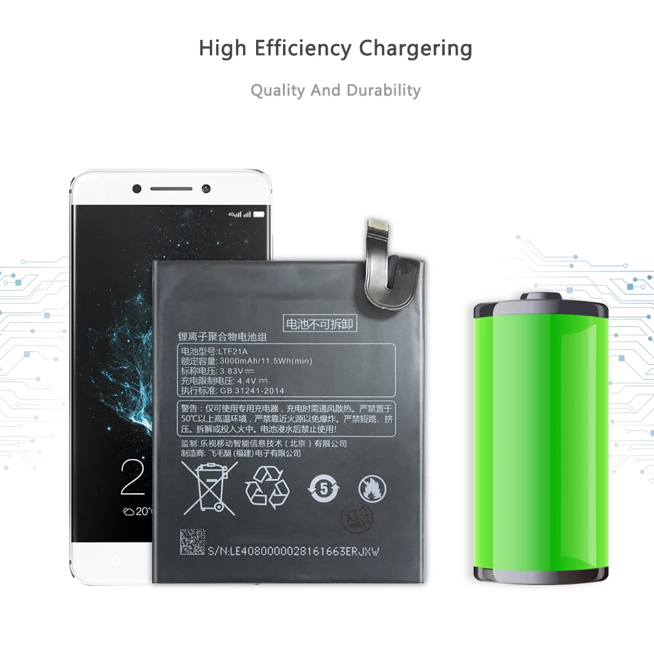 

LTF21A For LeEco Letv Le Phone Le 2 X620 / Le 2 Pro X520 X527 Mobile Phone Replacement Battery 3000mAh