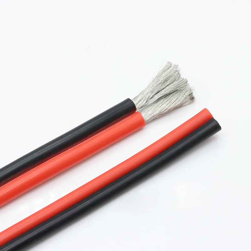 

10M Black Red 8 10 12 14 16 18 20 22 24 26 28 AWG 2Pins Soft Silicone Rubber Copper Electric Wire Lamp Light Connector Cable