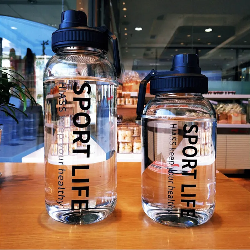 

1000ml Water Cup Male And Female Portable Bottle Creative Simple Personality Student Trend Korean Style Large Capacity Glass Cup