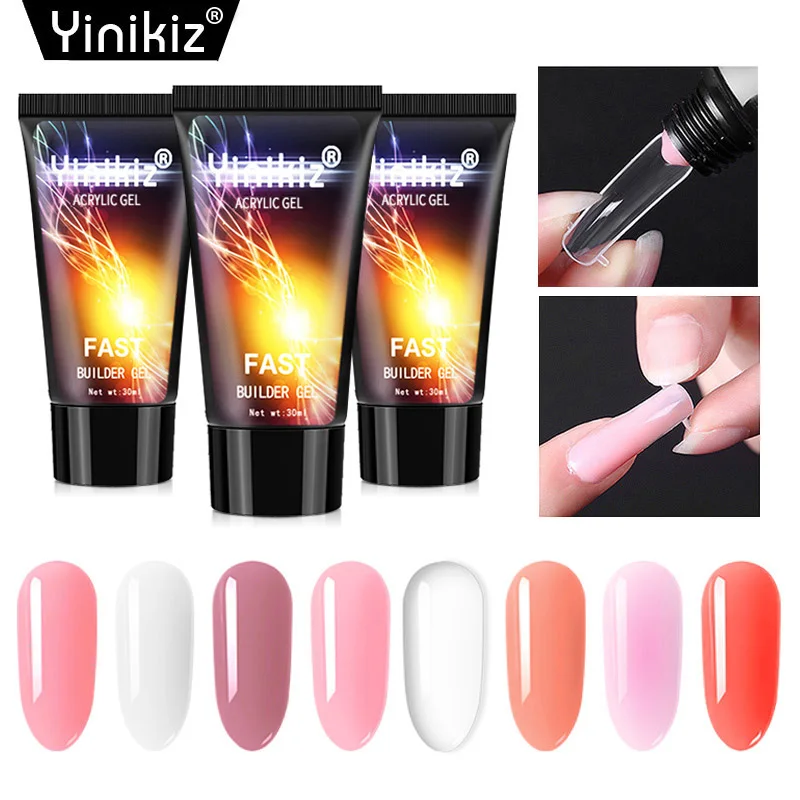 

Yinikiz New 30ml Acrylic Gel Fast UV LED Builder UV Gel Nail Extend Uv Nail Gel Polish Jelly Poly Extension Nail Gel