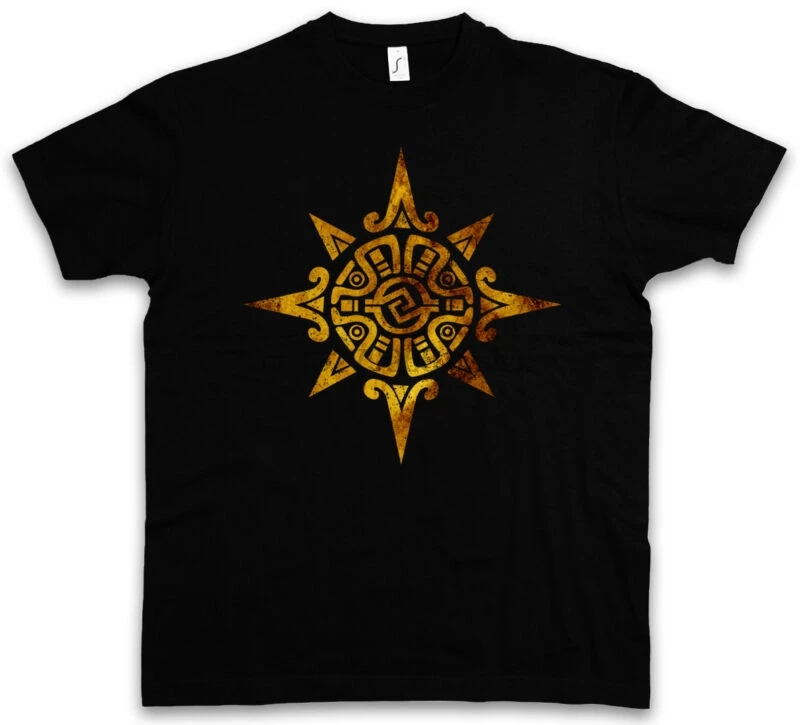 Aztec power t shirt индийский знак культуры Майя|Мужские футболки| |