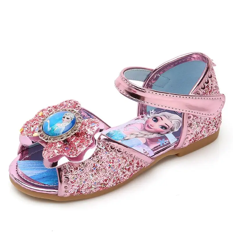 Дисней Холодное сердце для девочек Сезон лето сандалии с украшением в виде