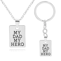 fashion creative letter keychain necklace my dadmy hero my father is a hero fathers day gift accessories