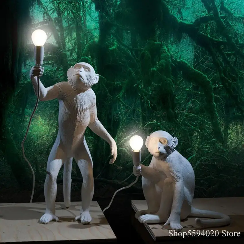 Monkey Pendant Light Seletti Hanging Lamp Lustre with E27 Led Bulb Kid Luminaire Home Loft Decor Fixture LED Bulbs Лампы и освещение
