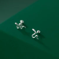 a00329 real 925 sterling silver minimalist geometric snake mini small earrings for women wholesale drop shipping