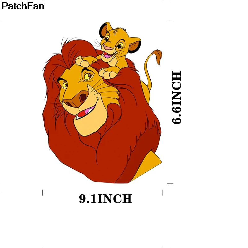 Patchfan Король Лев гладильная передача патчи термопресс наклейки для семьи Прекрасный Патч DIY аппликации родитель-ребенок A2533