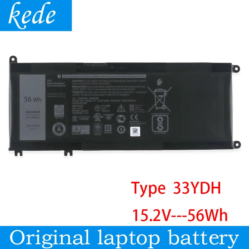 Оригинальный аккумулятор kede 33YDH для ноутбука DELL Inspiron 15 7577 G3 3579 17 3779 G5 5587 G7 7588 99NF2