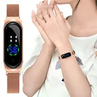 2020 креативные женские цифровые часы из розового золота, модные повседневные наручные часы с магнитной застежкой для мужчин и женщин, светодиодный Календарь, деловые спортивные часы