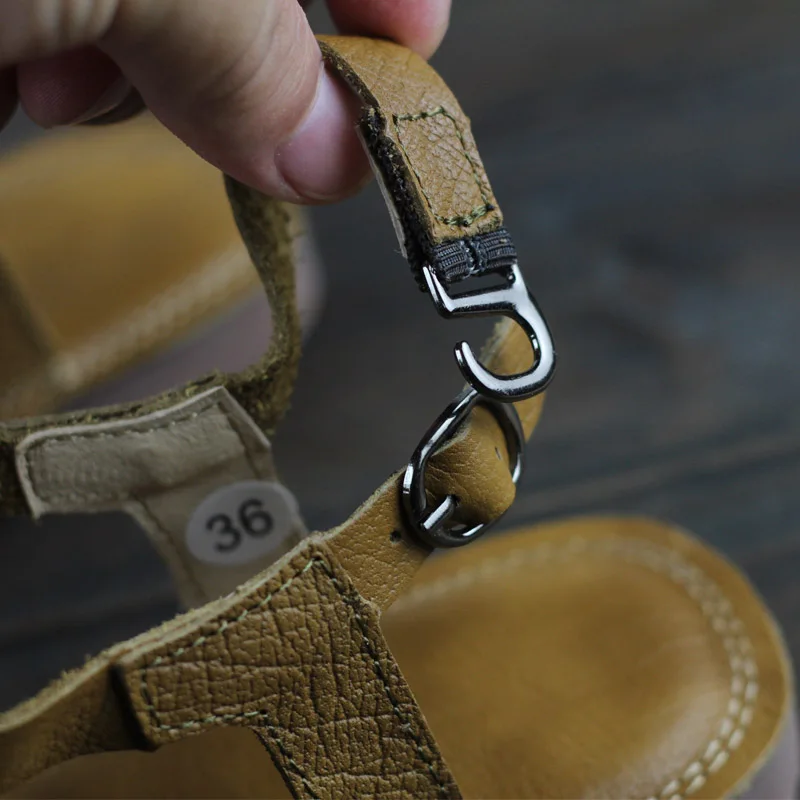 

CEYANEAOWomen Flat Sandals 2020 Summer Sandals Women Shoes 100% Genuine Leather Gladiator Sandals Female Beach Shoes Woman