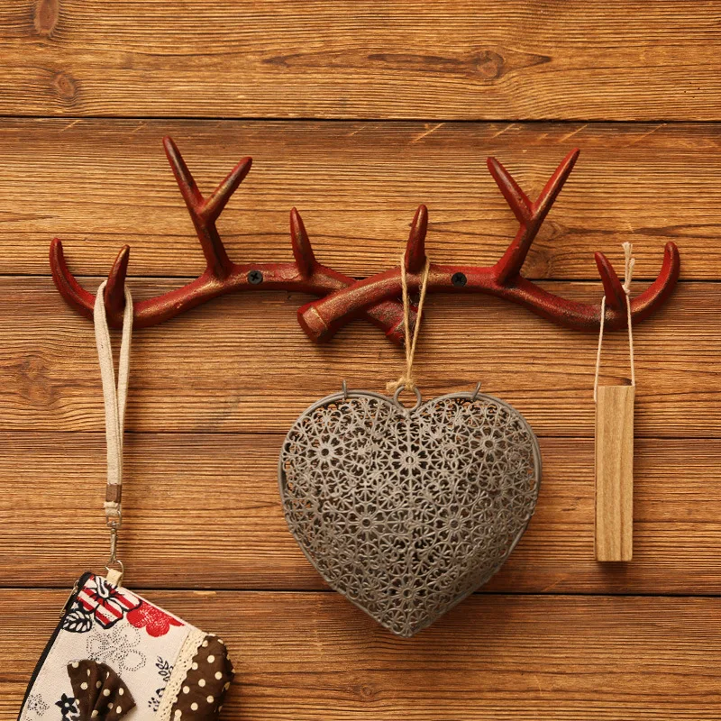 B настенный крючок винтажные железные оленьи рога для подвешивания одежды шляпы