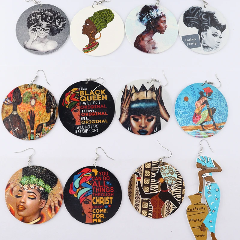 

Free shipping!Factory Direct Price African Women Wooden Earrings can mixed designs