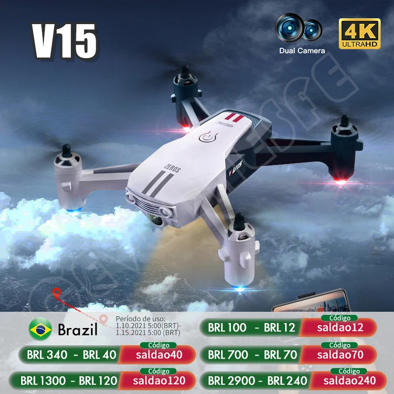 2021 Новый мини Дрон 4k Профессиональный Дрон с 1080P HD камерой V15 RC дроны складной Квадрокоптер самолет дистанционное управление игрушки - изображение