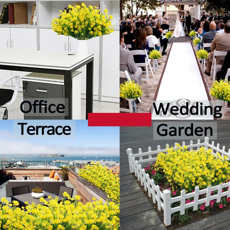 Искусственные цветы 8 шт. уличные устойчивые к УФ излучению растения веток