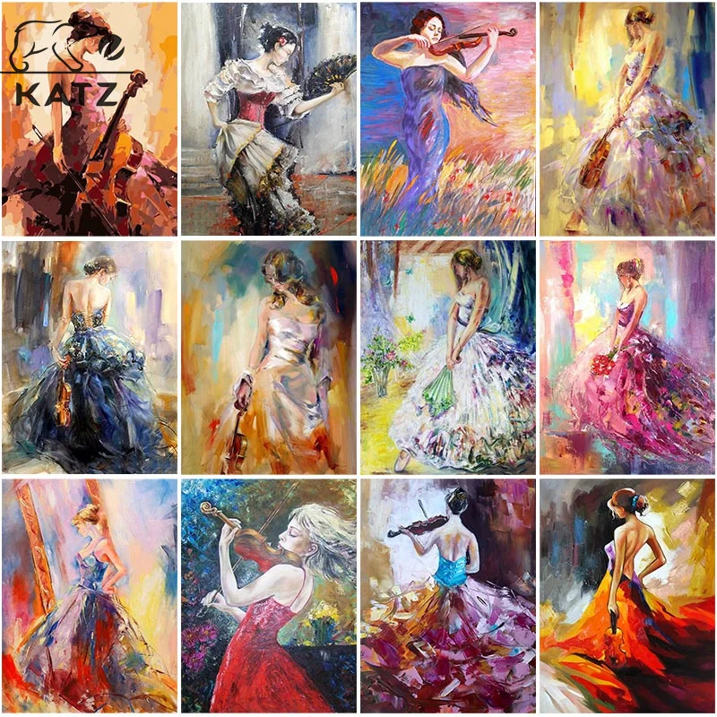 

Girl Diamond Painting Kit Ballet Oil Painting Embroidery Crossing Color Portrait Diy Mosaic Art Cross Stitch Home Decoration