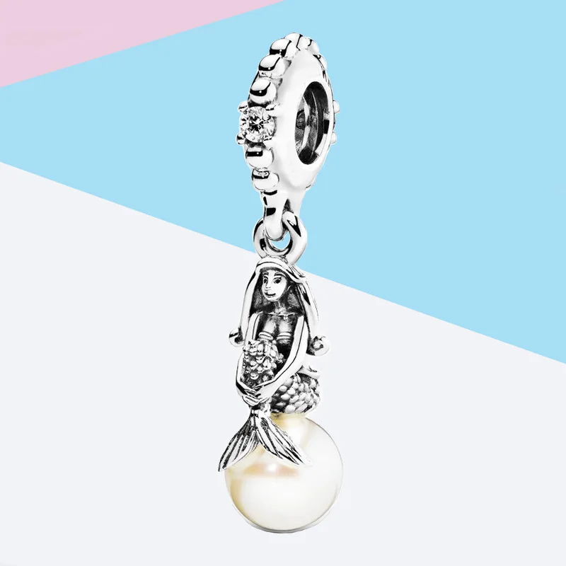 Подвеска в виде русалки жемчужные бусины подходит для оригинальной подвески