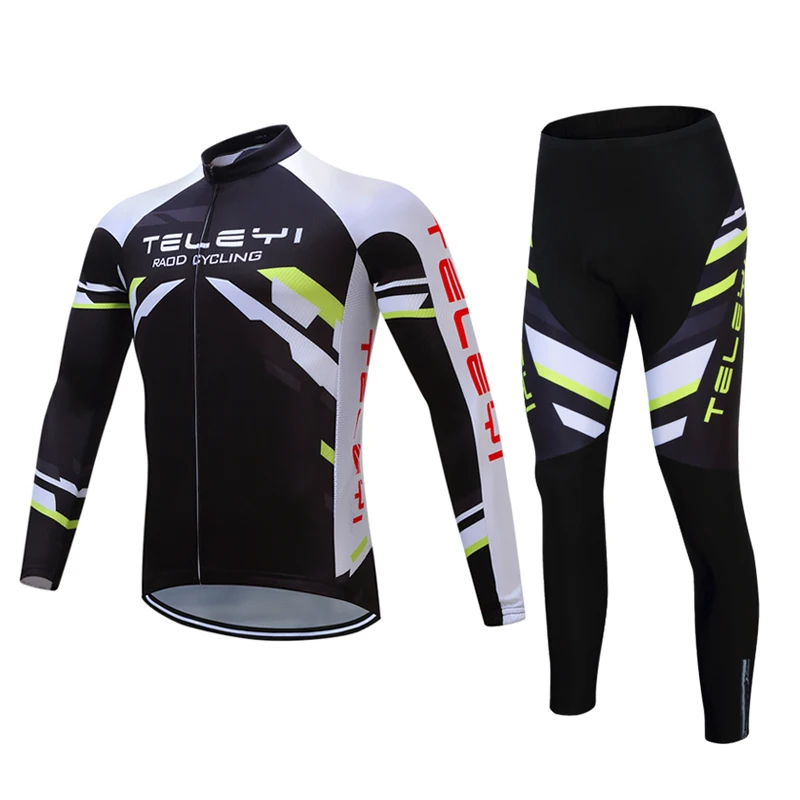 

Teleyi Winter Thermal Fleece Cycling Jersey Set Men Cycling Clothing Super Warm Mountain Bike Wear Racing Bicycle Clothing Set