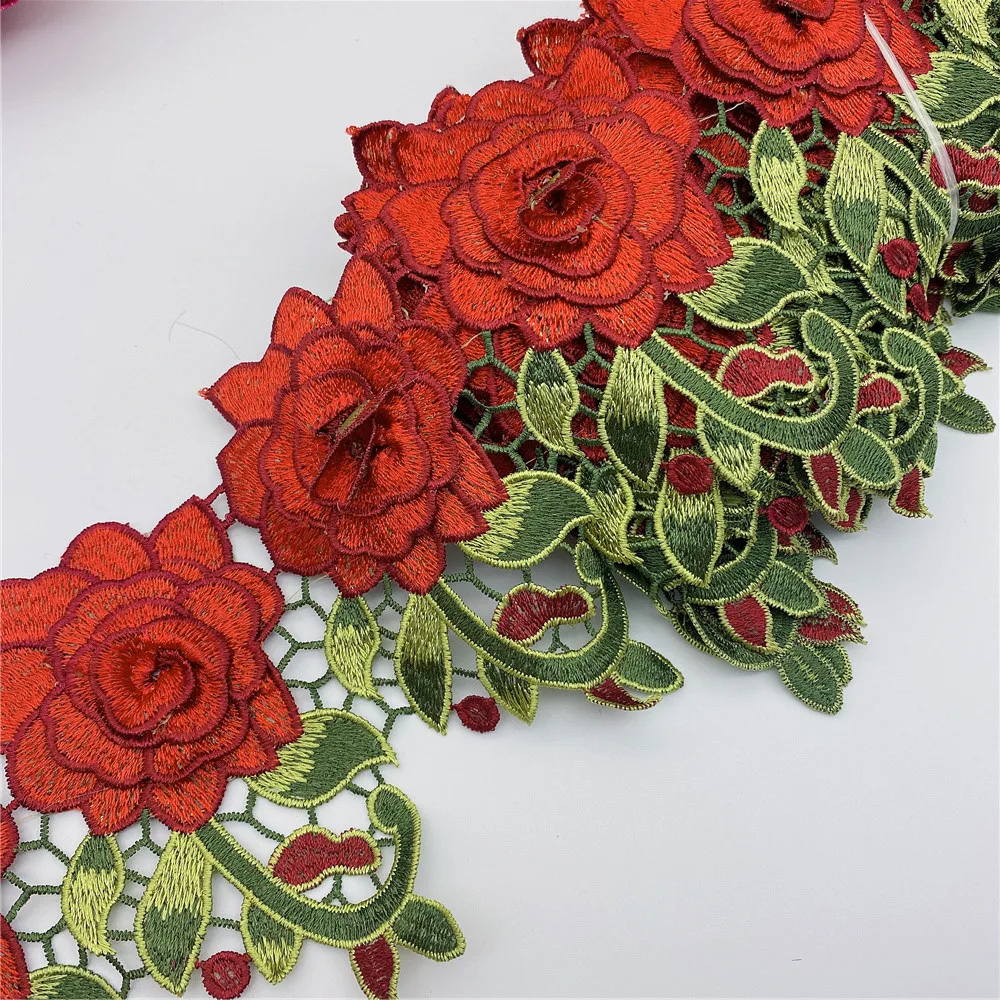Хит продаж красочные 3D с цветочной вышивкой тканевые цветы листьев аппликация