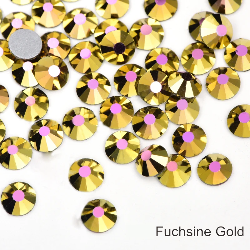 5 новых цветов блестящие стразы без горячей фиксации с плоским основанием для