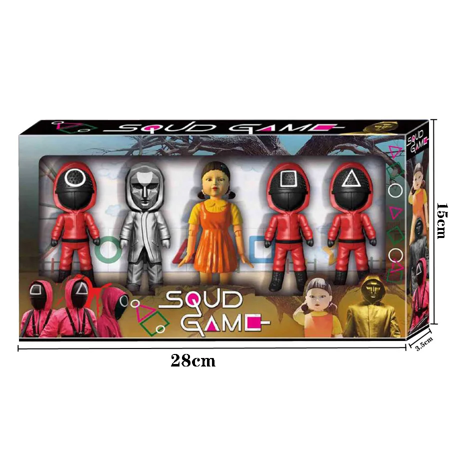 

Squide Game Figure Villain BOSS Triangle Round Square Doll Figure Toy Gifts