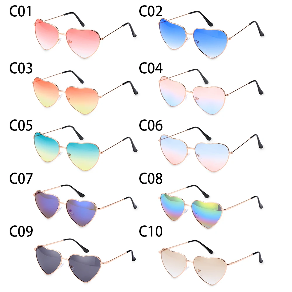 

Heart Shape Sunglasses Women Fashion Metal Frame Sun Glasses Fancy Dress Vintage UV 400 Outdoor Goggles
