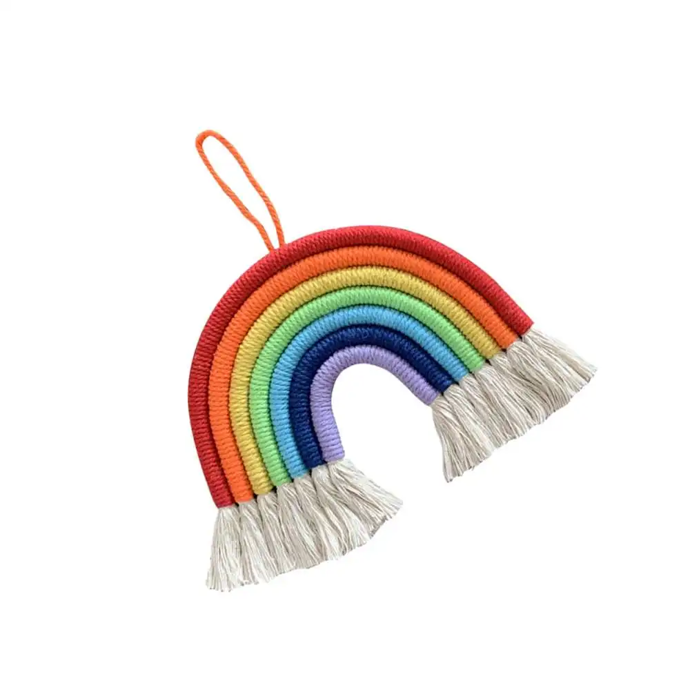 

7pcs 7 Colors Rainbow Hand Woven Pendant Rainbow Pendant Wall Decoration Strap Home Wall Decoration Accessories Supplies