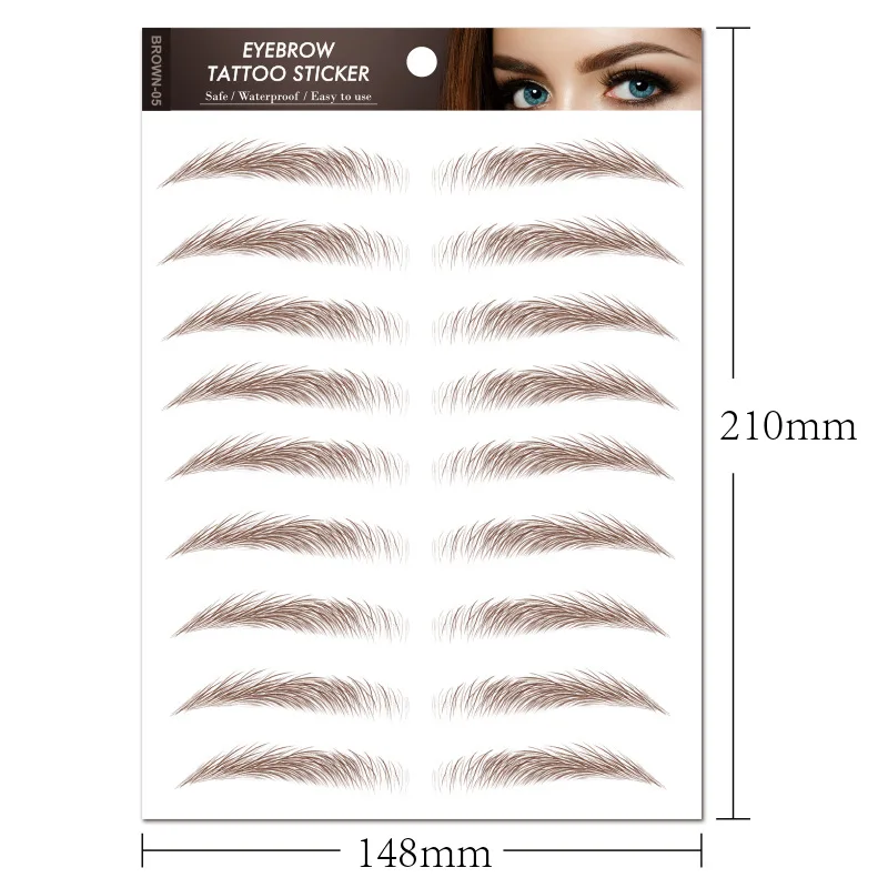 

Water-based Hair-liked Authentic Eyebrow Tattoo Sticker Waterproof Cosmetics Long Lasting Makeup False Eyebrows Stickers