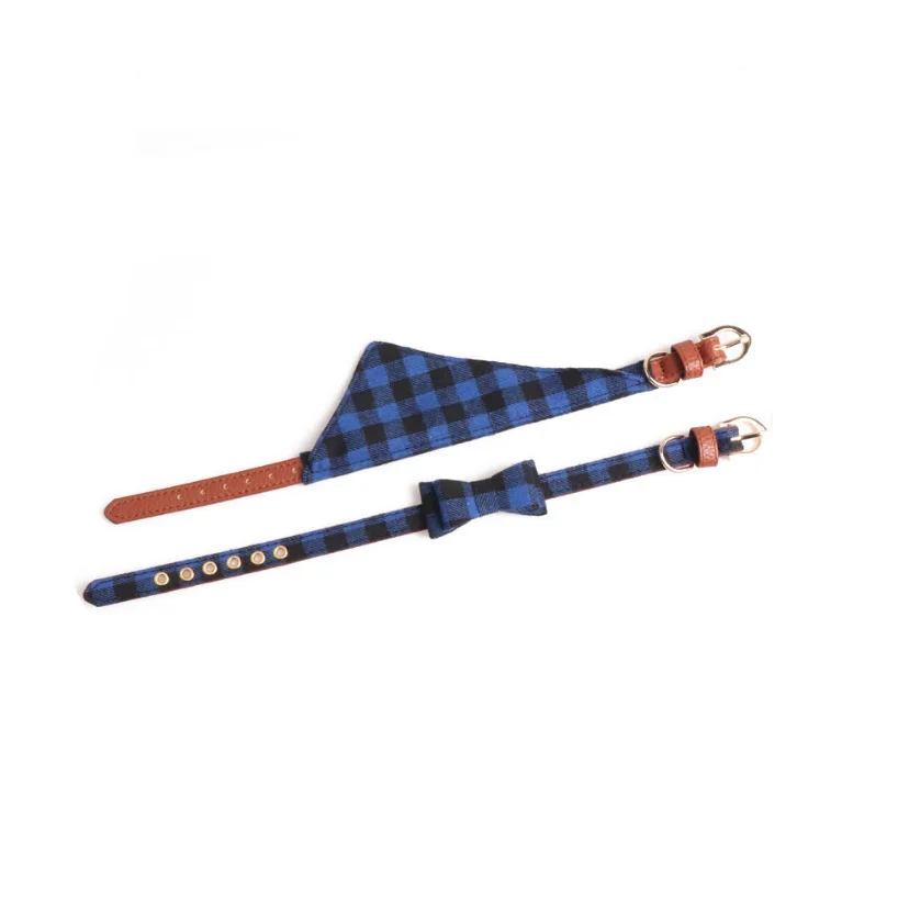 Английский клетчатый ошейник для собак кошек банданы мягкая ткань из