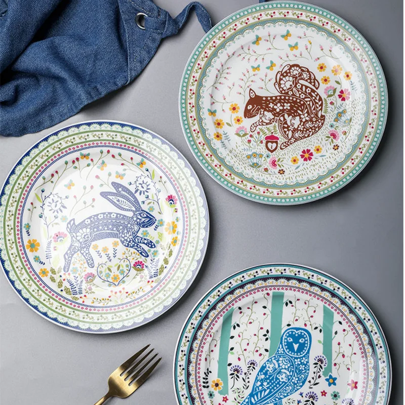 

Nonordic Pastoral Bone China Dishes And Plates Porcelain Cake Dish Pastry Fruit Tray Ceramic Tableware Steak Dinner Plates