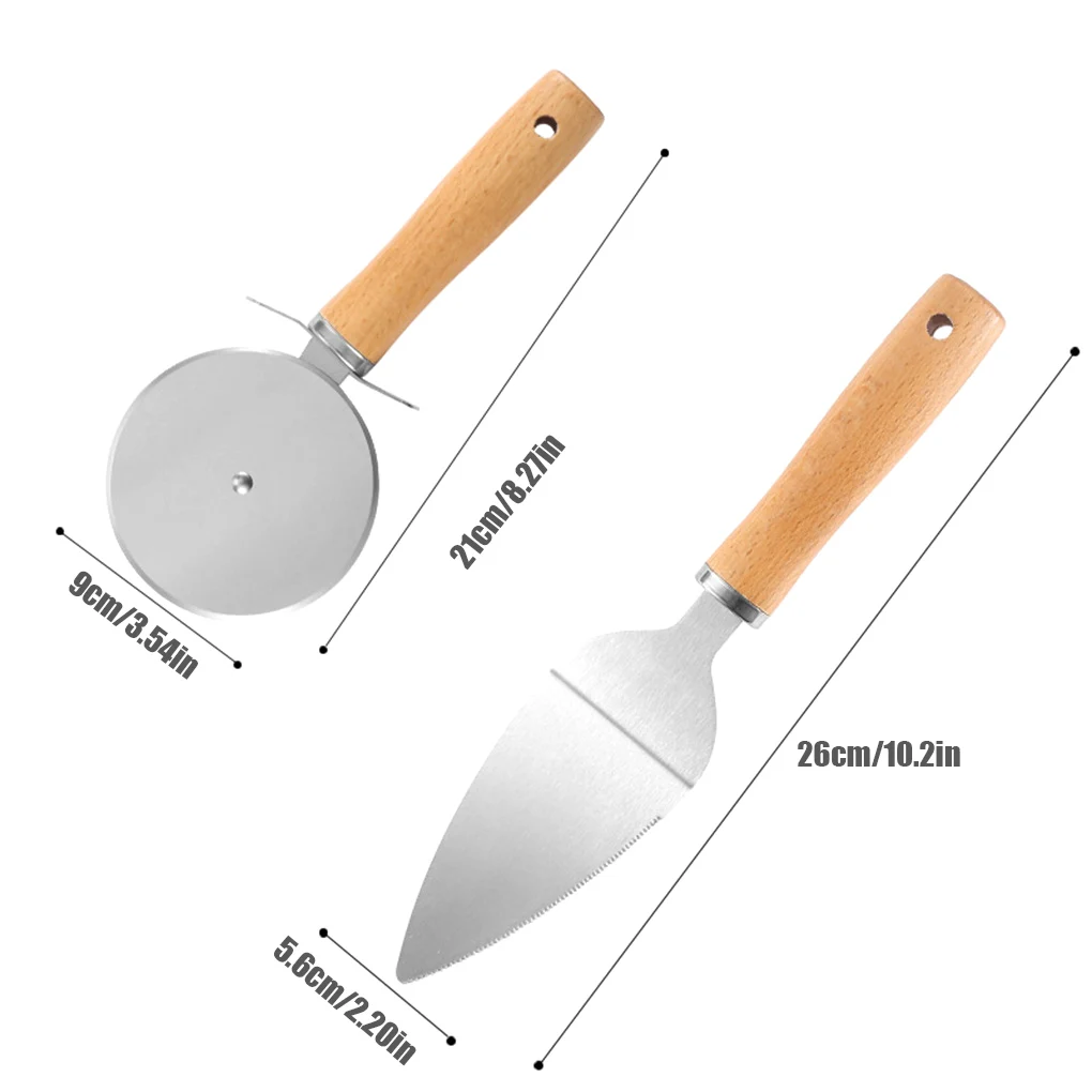 Упаковка из 2 нержавеющей стали для пиццы ручной резак сервера нескользящая