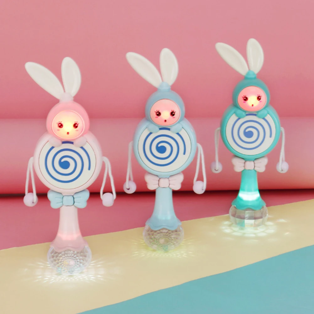

Cute Little Rabbit Rattle Environmental Protection ABS Baby Molar Rattle Stick Newborn Early Education Toys 21*6.5cm