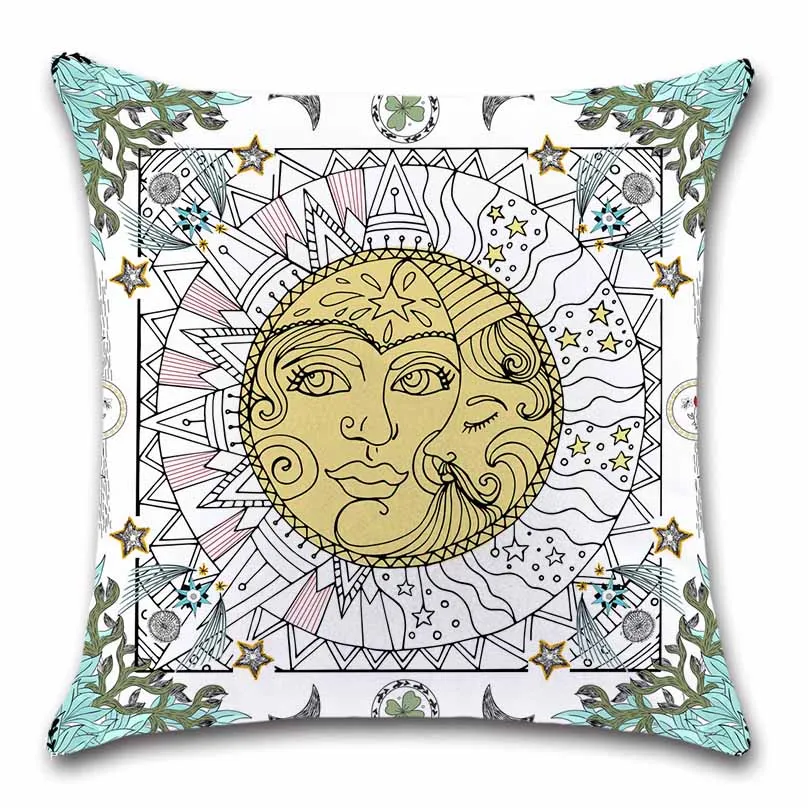 Таро геометрические декоративные белые тканевые чехлы на подушку декоративный