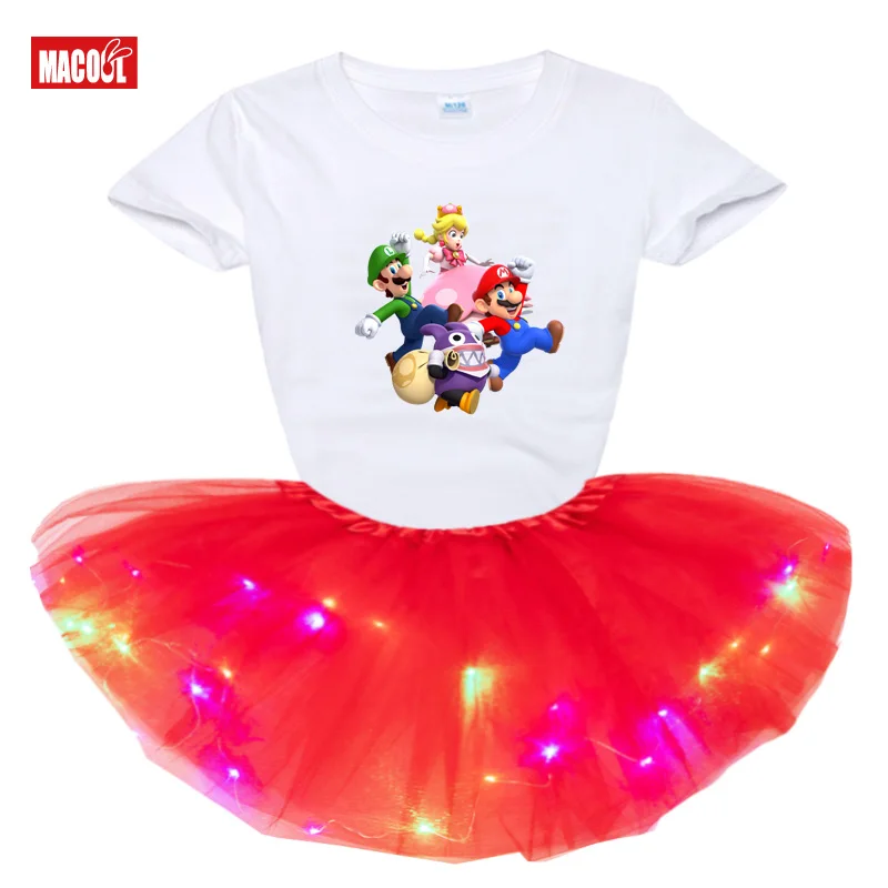 

Baby Girls Dress Clothing Sets Kids Girls Clothes Short Sleeve T-Shirt+Dress 2Pcs Girl for 2-8Years Wedding Princess Tutu Dress