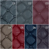100147cm artificial pu leather fabric quilted embroidered lattice pvc leather for diy car seat cushion luggage upholstery decor