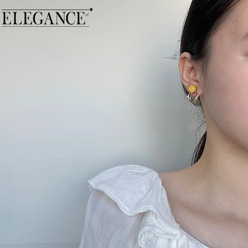 Элегантные осенне-зимние Модные Винтажные масляные Висячие серьги для женщин