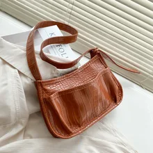 Alligator Pattern Big Pocket Womens Crossbody Bag Leisure Pu Leather Shoulder Bags High Quality Messenger Bag Underarm Pack