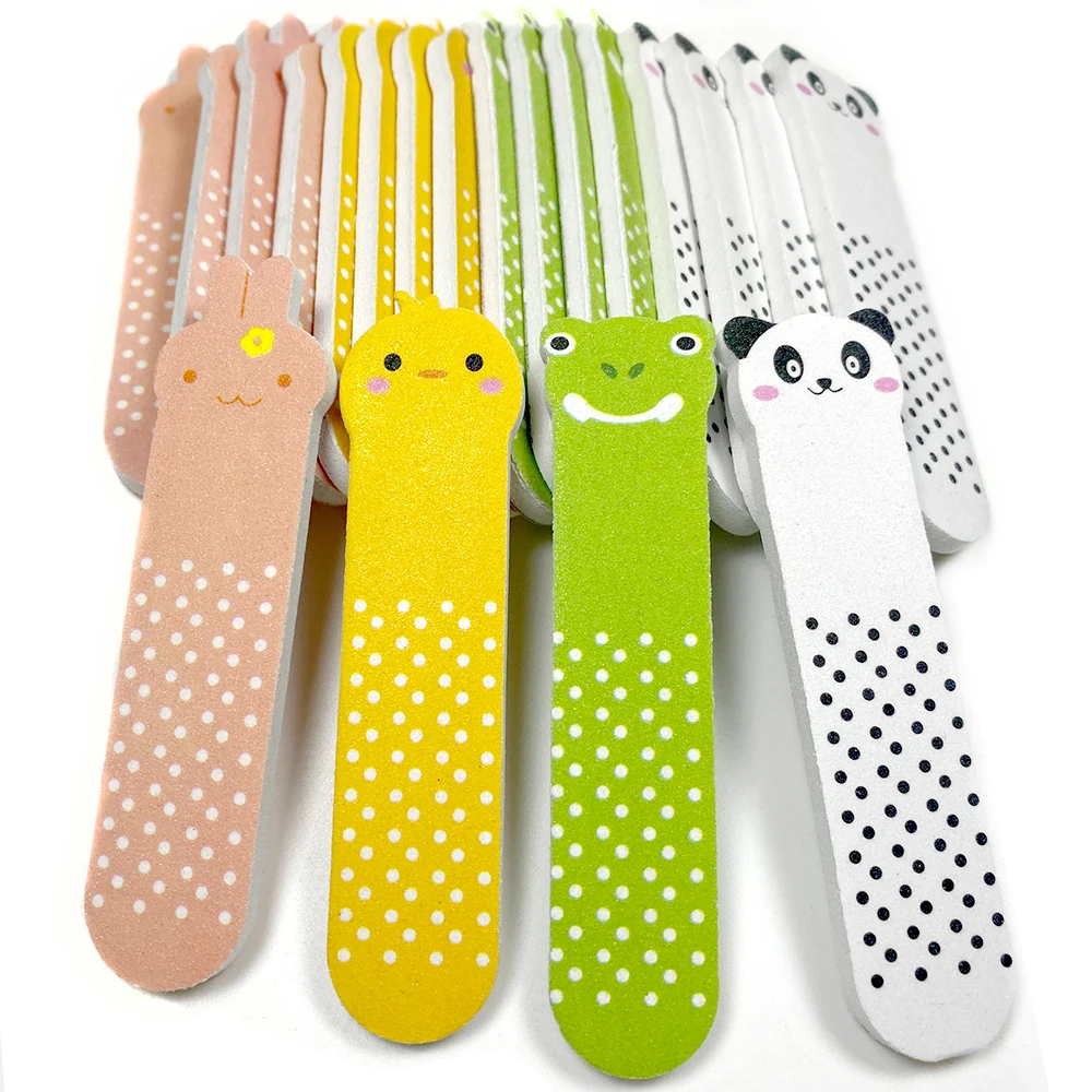 50 шт. милые животные маленькая пилочка для ногтей розовый кролик зеленая лягушка