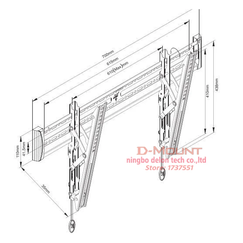 NORTHBAYOU NB C3-T 4"-60" Светодиодный настенный кронштейн для ЖК-телевизора VESA 600X400 наклонное крепление для монитора