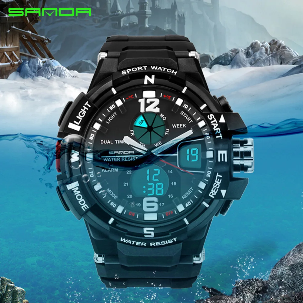 Diray 302G детские цифровые часы Cool Ulzzang Часы мужские электронные часы двойной дисплей многофункциональные водонепроницаемые часы настольные