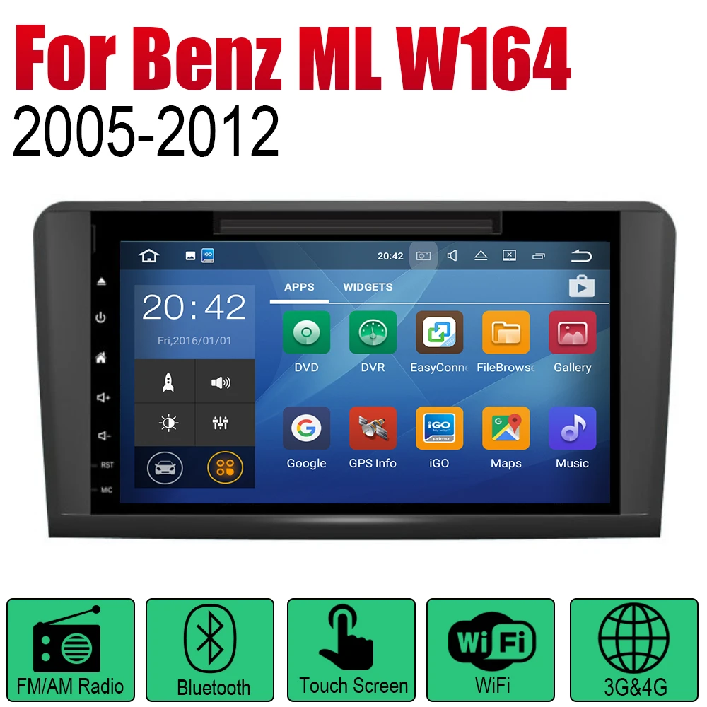 Android 2 Din Авто DVD Радио для Mercedes Benz ML Class W164 2005 ~ 2012 NTG Автомобильный мультимедийный