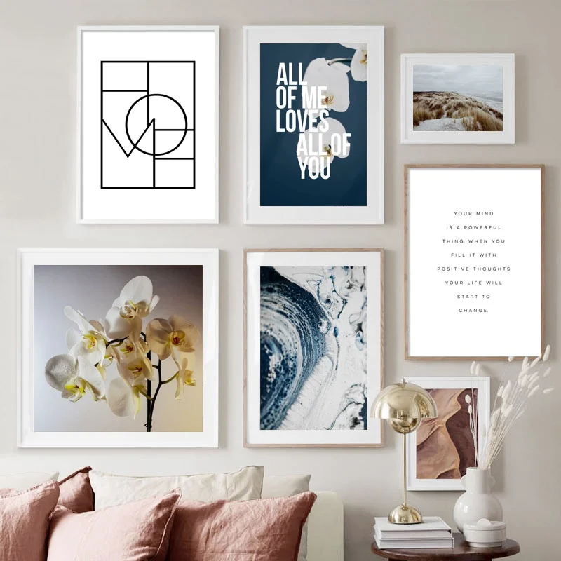 Зимнее растение цветок фаленопсиса жидкая стена искусство холст живопись