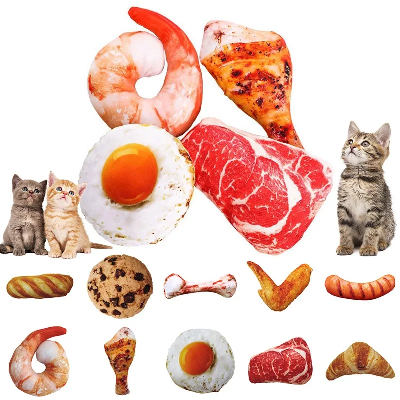 Забавные игрушки для кошек Интерактивная имитация закусок реалистичные в виде