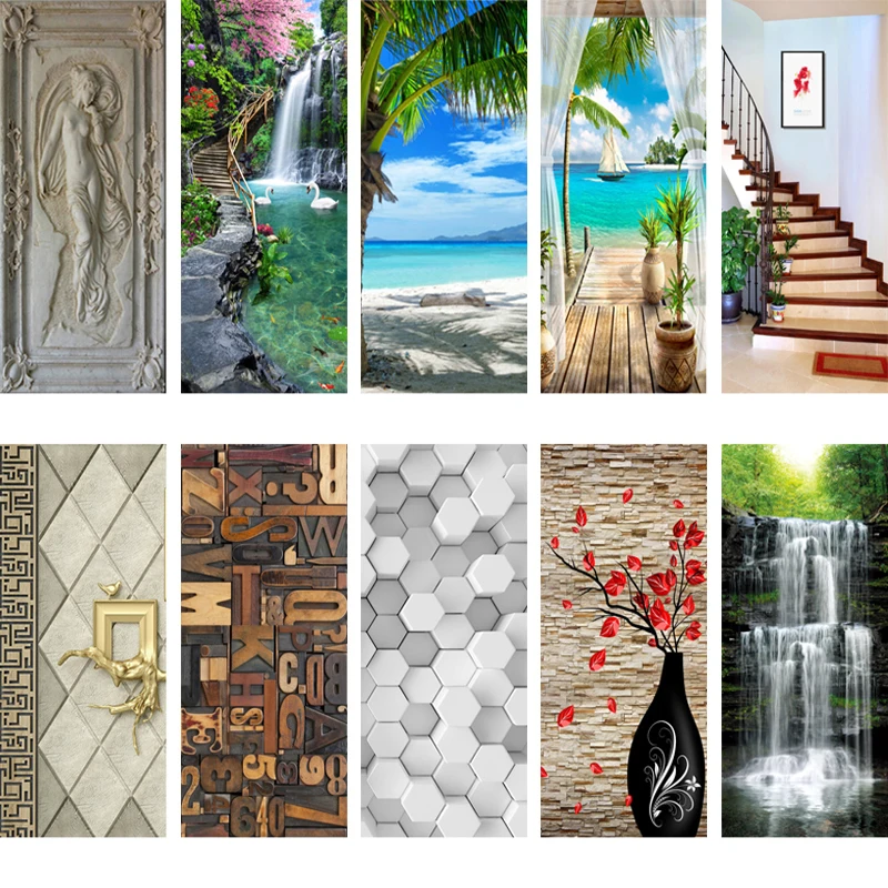 3D наклейка на дверь Настенная Наклейка Настенные обои самоклеящиеся наклейки